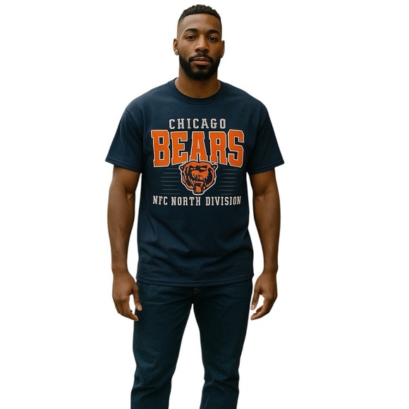 Chicago Bears NFL navy blue t-shirt, bear logo, "NFC North Division" text size L - Picture 1 of 6